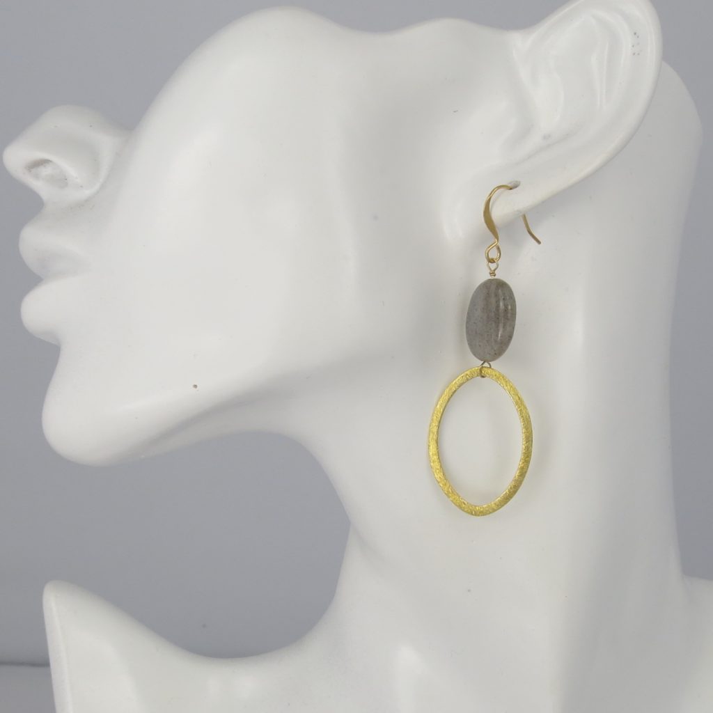 La Lacey 101 - Labradorite Earrings Oval model