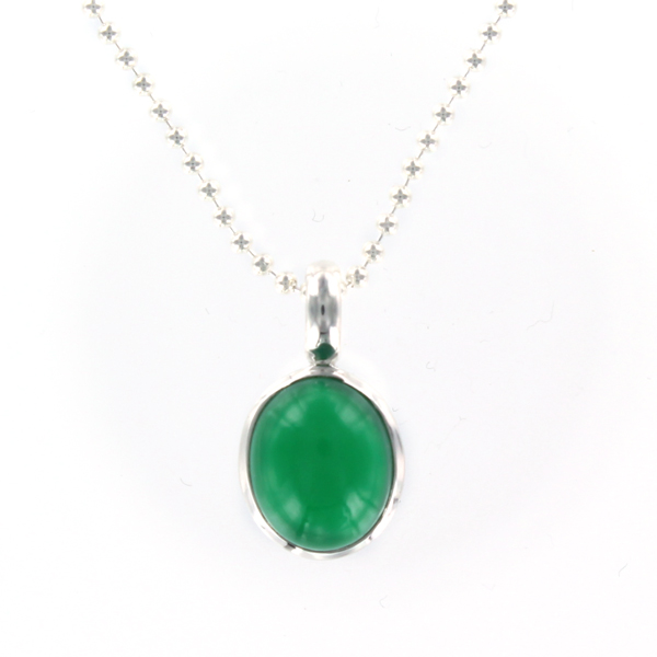 Coby van den Bor - Pendant Silver Green Onyx