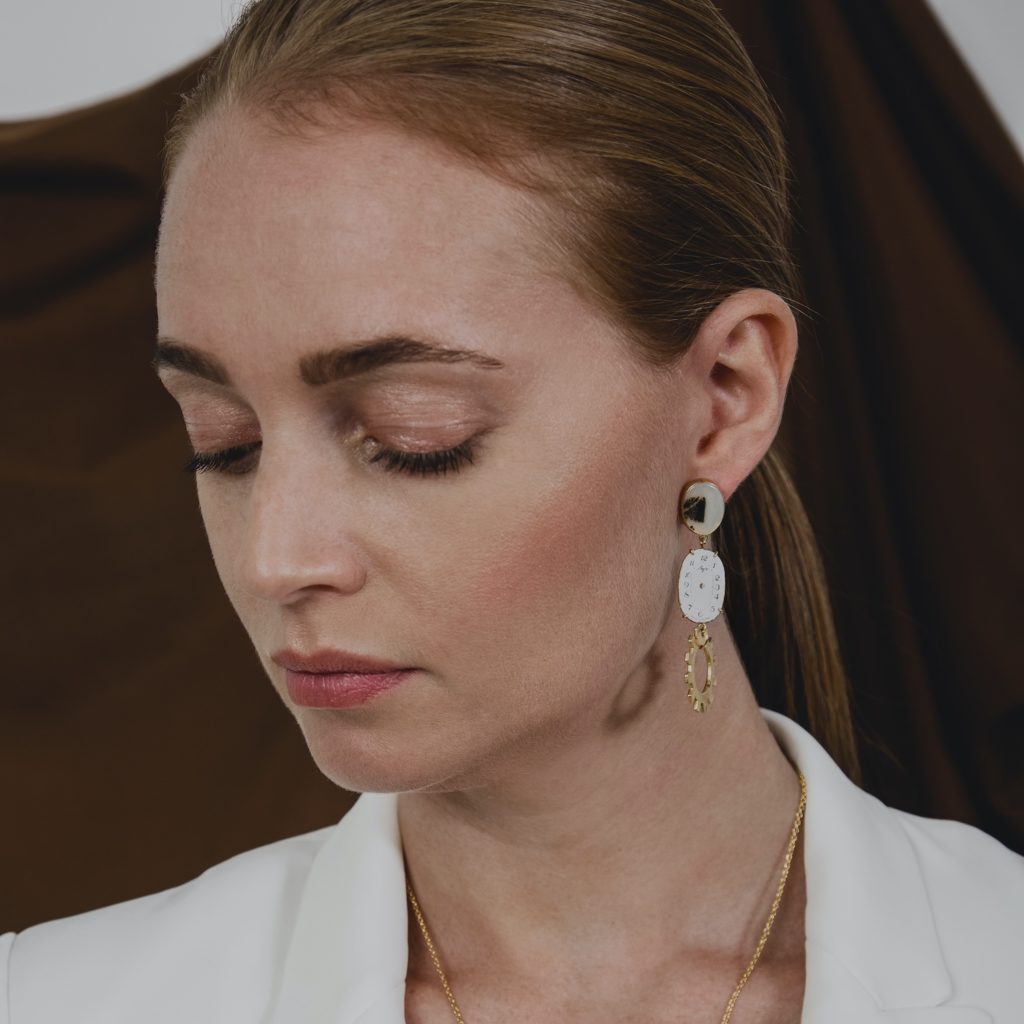 Yilz & Gems - Steamy Earrings white model square