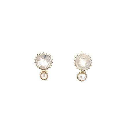 Muja Juma - Earrings Moonstone Pearl 1007GB17