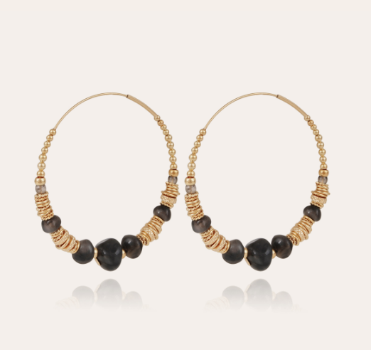 Gas Bijoux - Biba Hoop Earrings Dark Grey