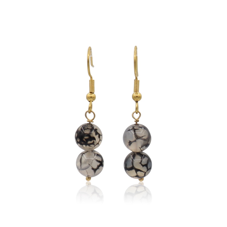 Callysta's Findings - Earrings Agate Black Veins