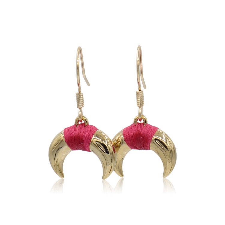 Callysta's Findings - Earrings Fuchsia Horns