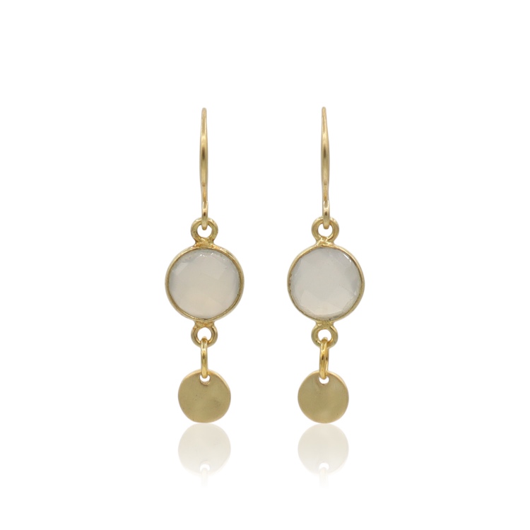 Callysta's Findings - Earrings Grey Agate Coin