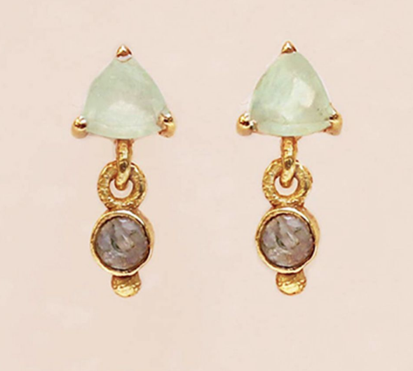 Muja Juma - Earrings 1522GB5 Prehnite