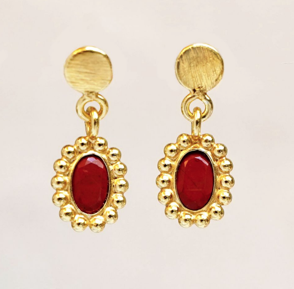 Muja Juma - Earrings 1540GB14 Red Jasper