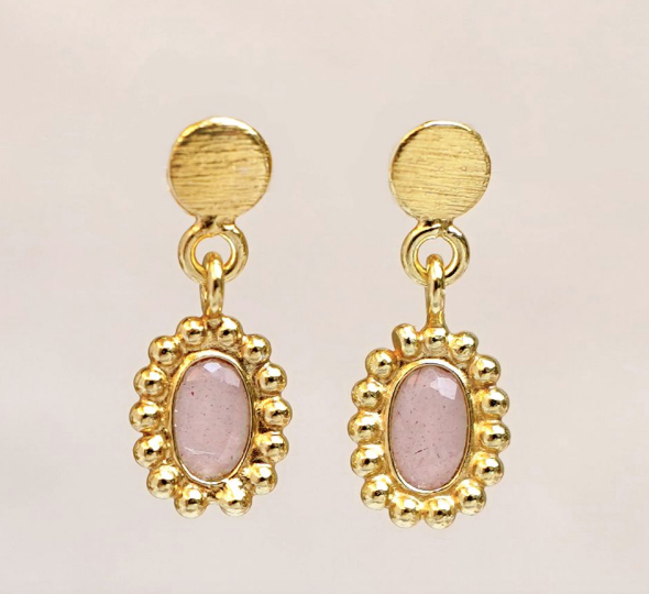 Muja Juma - Earrings 1540GB4 Peach Moonstone