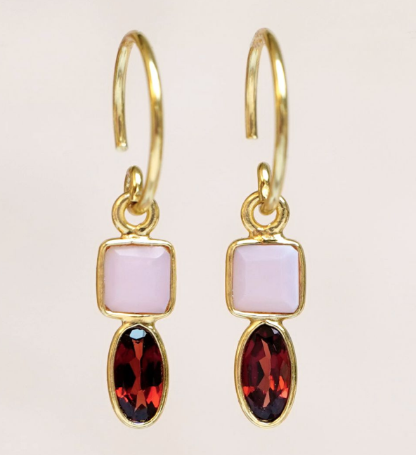 Muja Juma - Earrings 1589GB4 Pink Opal Garnet