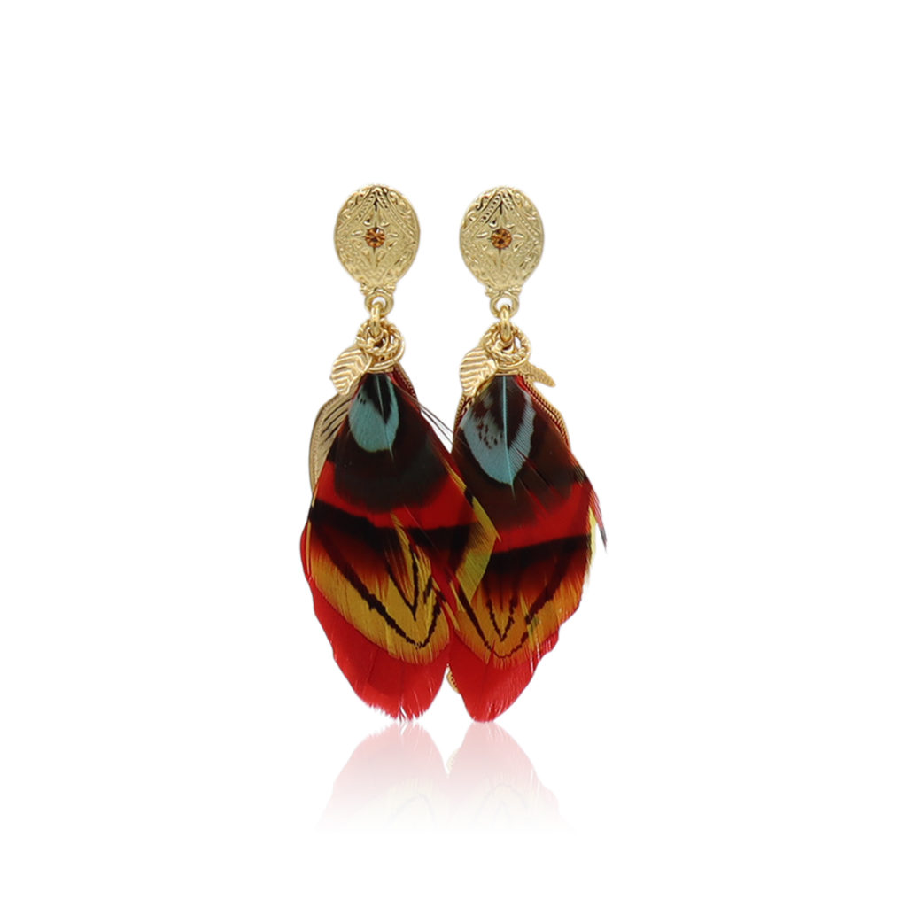 Gas Bijoux - Earrings Sao Feather Red