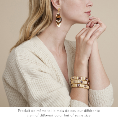 Gas Bijoux - Earrings Sao Feather Brown model