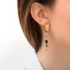Satellite Paris - Earrings Silma Pyrite Onyx 06 model