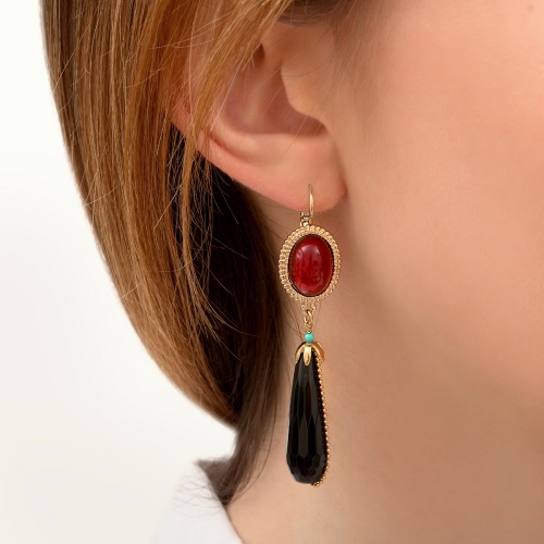 Satellite Paris - Earrings Ultima Red Crystal Onyx 04 model
