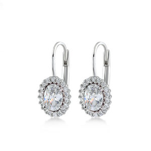Swing Jewels - Earrings White Zirconia Oval