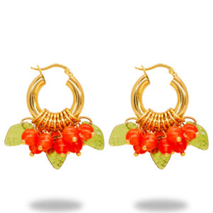 Annele - Lingonberry Beret Earrings