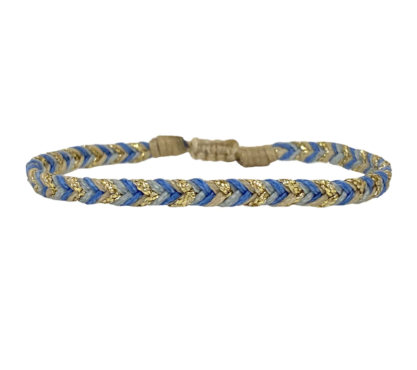 Leju Handmade - Bracelet Trenza Blue Gold