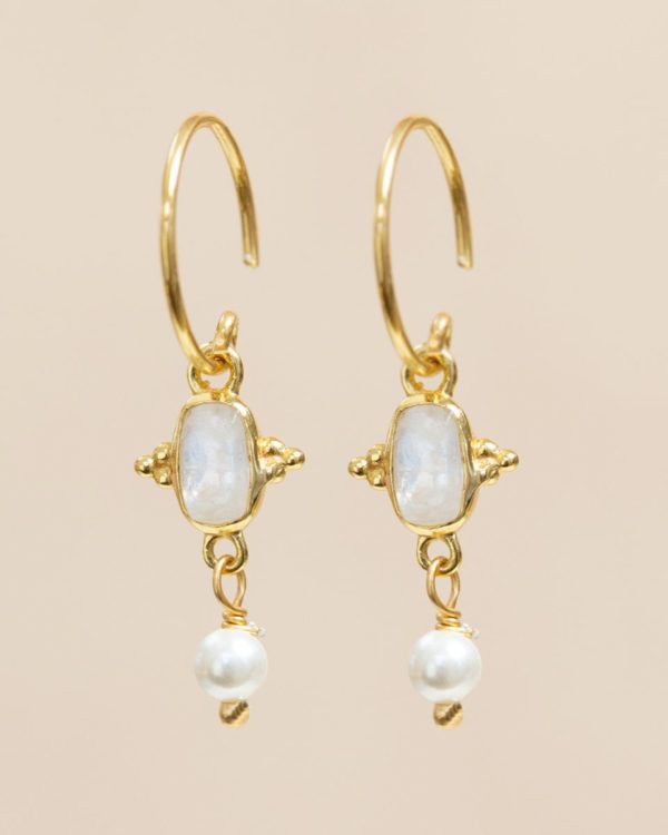Muja Juma - Earrings 10014gb Moonstone Pearl