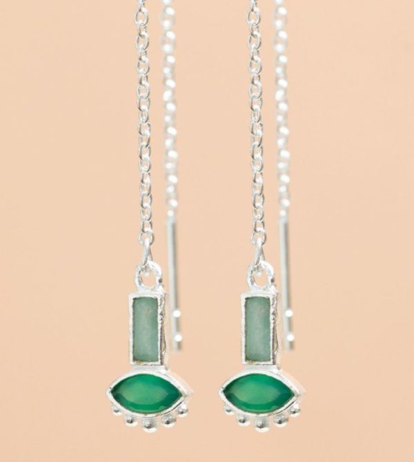 Muja Juma - Earrings 10069sb Green Agate Amazonite
