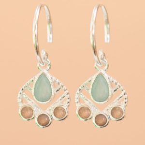 Muja Juma - Earrings 10090sb Amazonite Peach Moonstone