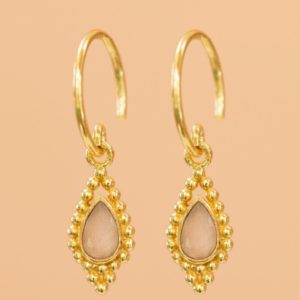Muja Juma - Earrings 10093gb Peach Moonstone