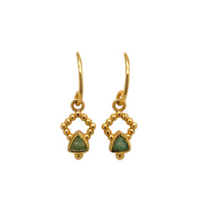 Muja Juma - Earrings Green Agate Triangles Drop