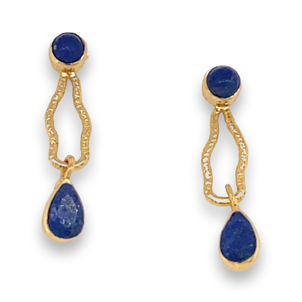 Muja Juma - Earrings Organic Drop Lapis Lazuli