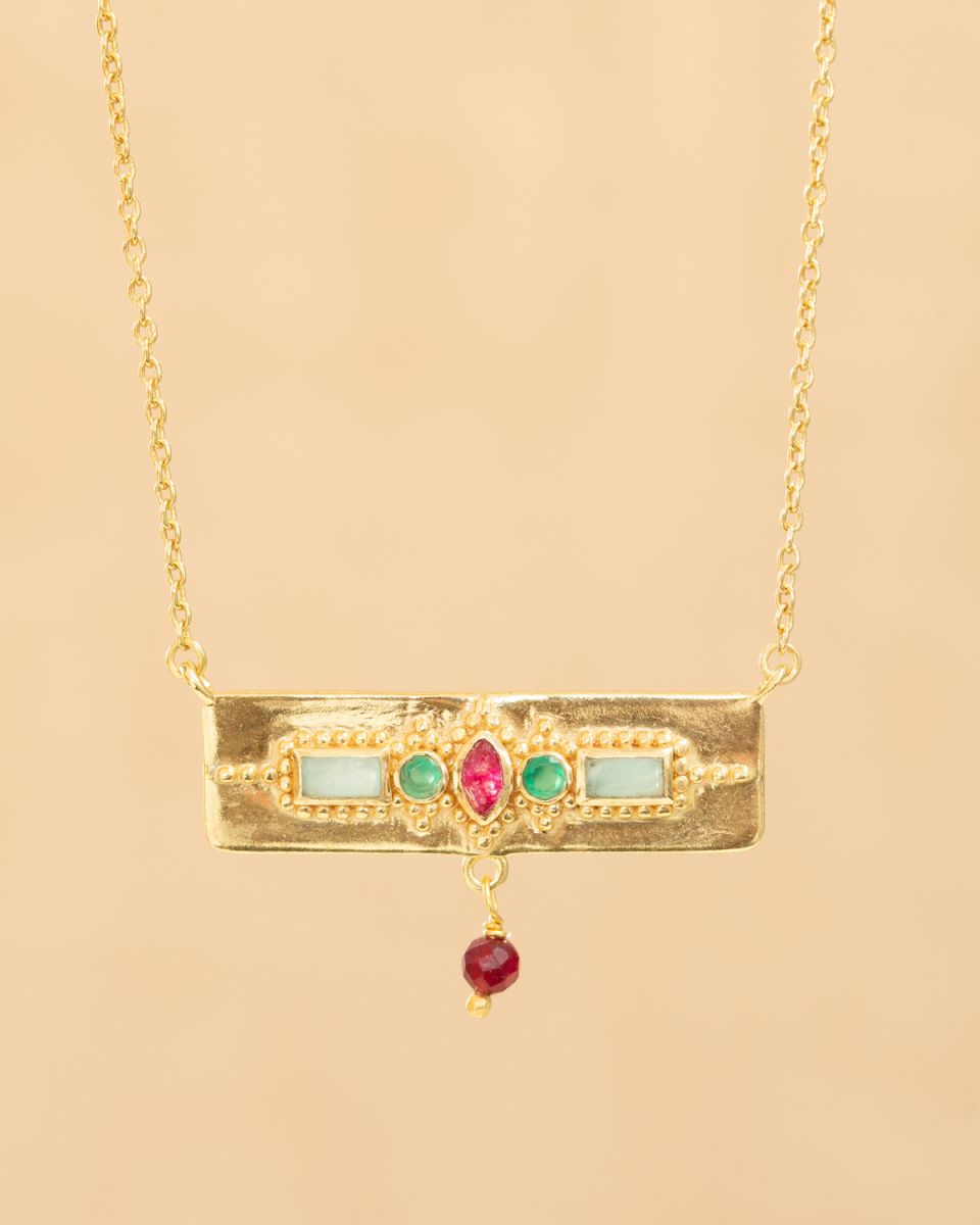 Muja Juma - Necklace 3409gb Ruby Amazonite Nefrite