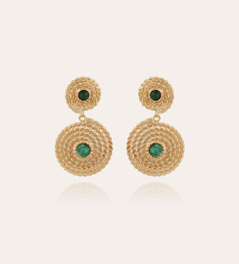 Gas Bijoux - Earrings Onde Lucky Green Agate