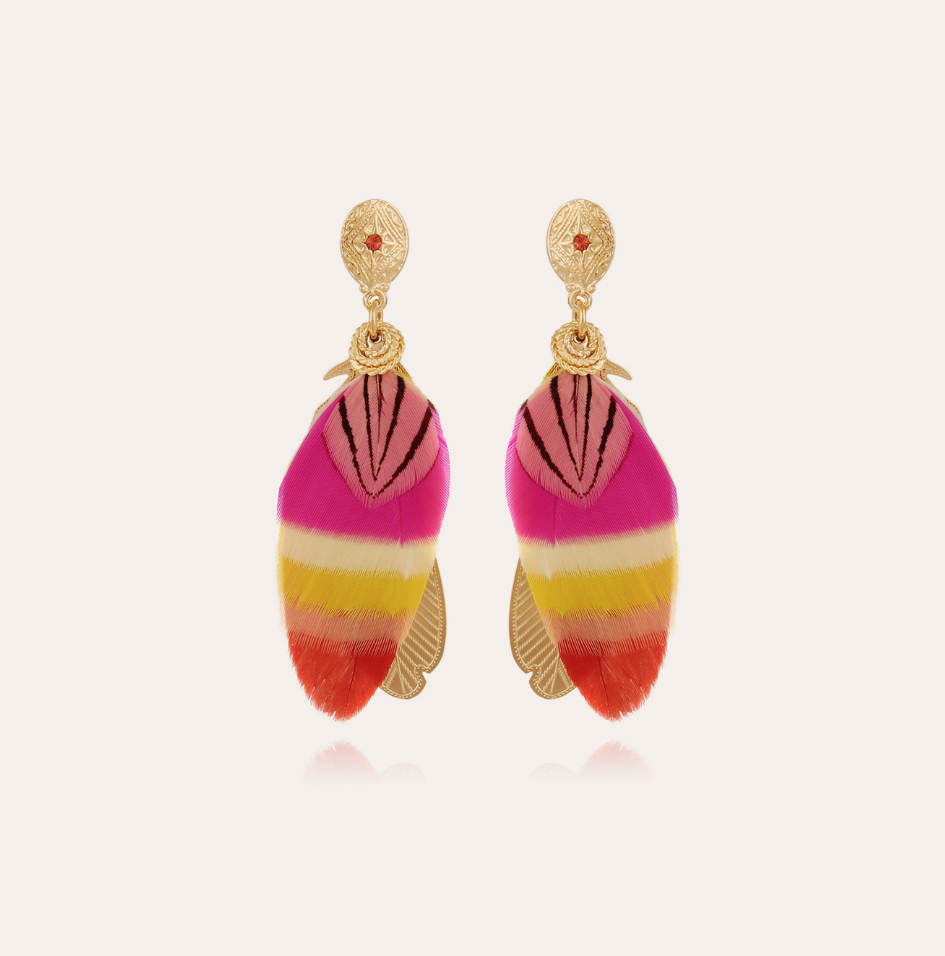 Gas Bijoux - Earrings Sao Feathers Pinkish