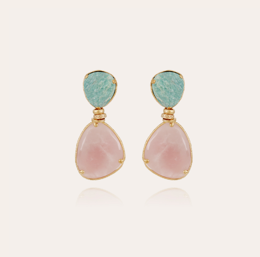 Gas Bijoux - Earrings Silia Amazonite Rosequartz