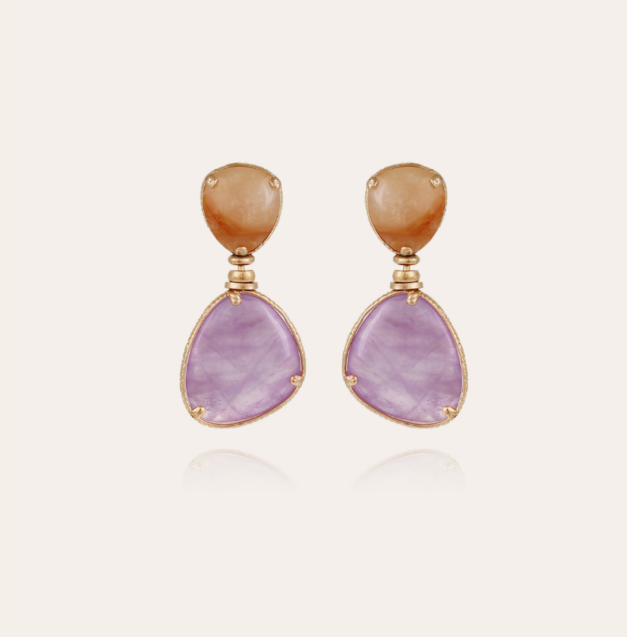 Gas Bijoux - Earrings Silia Yellow Hematoide Amethyst