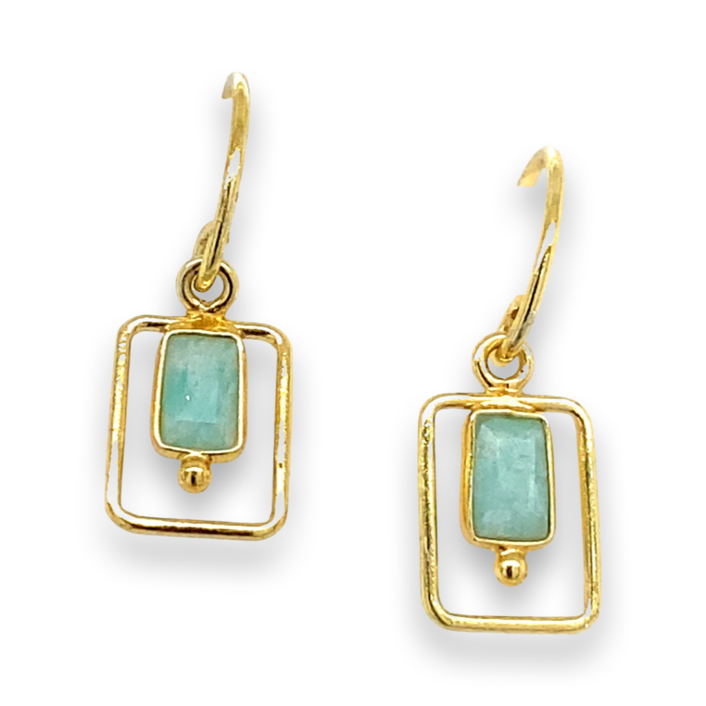 Muja Juma - Earrings Double Rectangle Amazonite