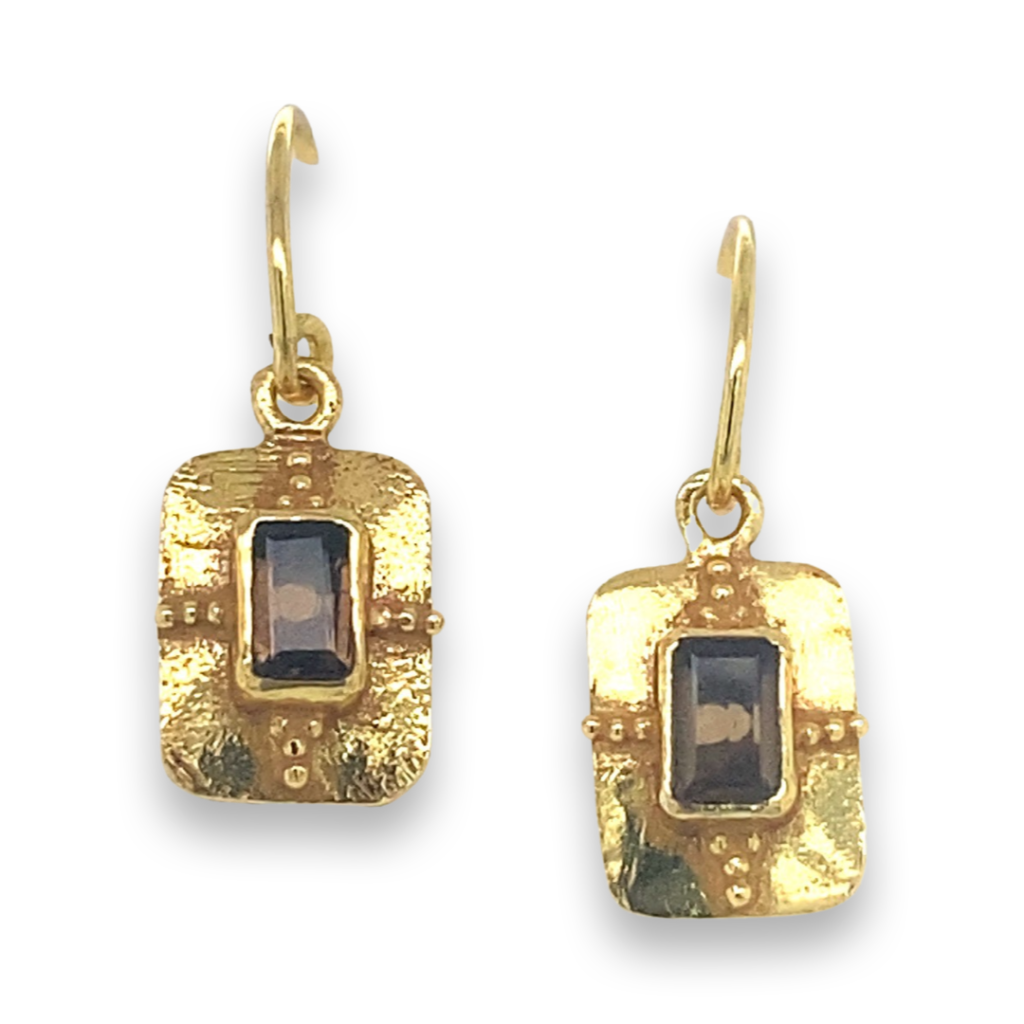 Muja Juma - Earrings Rectangle Smokey Quartz