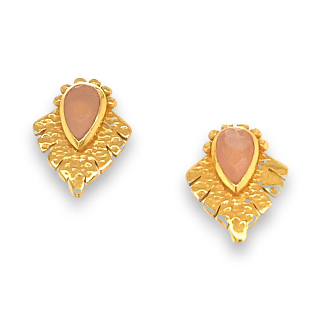 Muja Juma - Earstuds Peacock Peach Moonstone