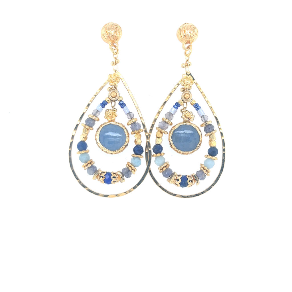 Gas Bijoux - Earrings Aurore Grey Blue