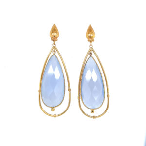 Gas Bijoux - Earrings Cage Blue Lace Agate