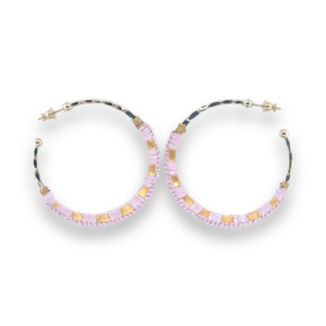 Gas Bijoux - Earrings Hoops Bako Light Pink