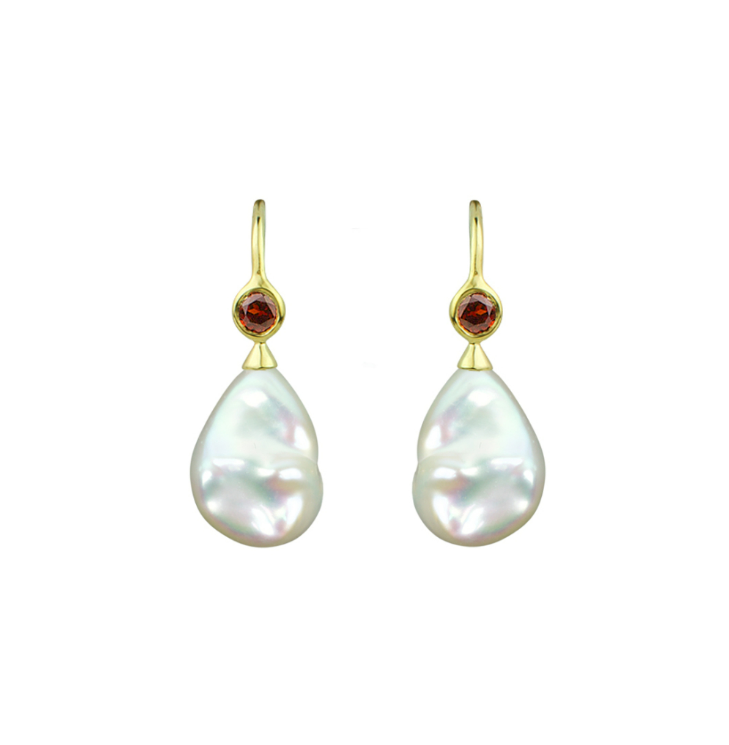 Sputnik Jewelry - Earrings Baroque Pearl Garnet