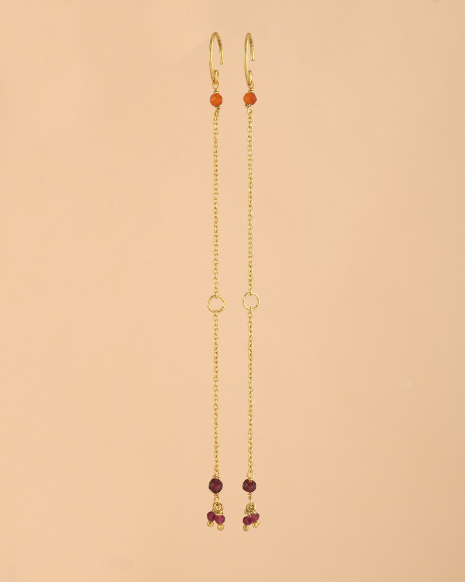 Muja Juma - Earrings 10201gb10 Cornelian Garnet Ruby