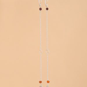 Muja Juma - Earrings Garnet Cornelian Peach Moonstone 10201sb8 Silver