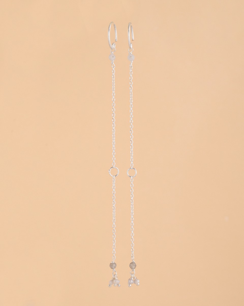 Muja Juma - Earrings Moonstone Labradorite Peals 10201sb1 Silver