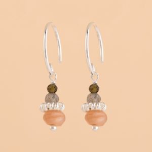 Muja Juma - Earrings Peach Moonstone 10202sb4 Silver