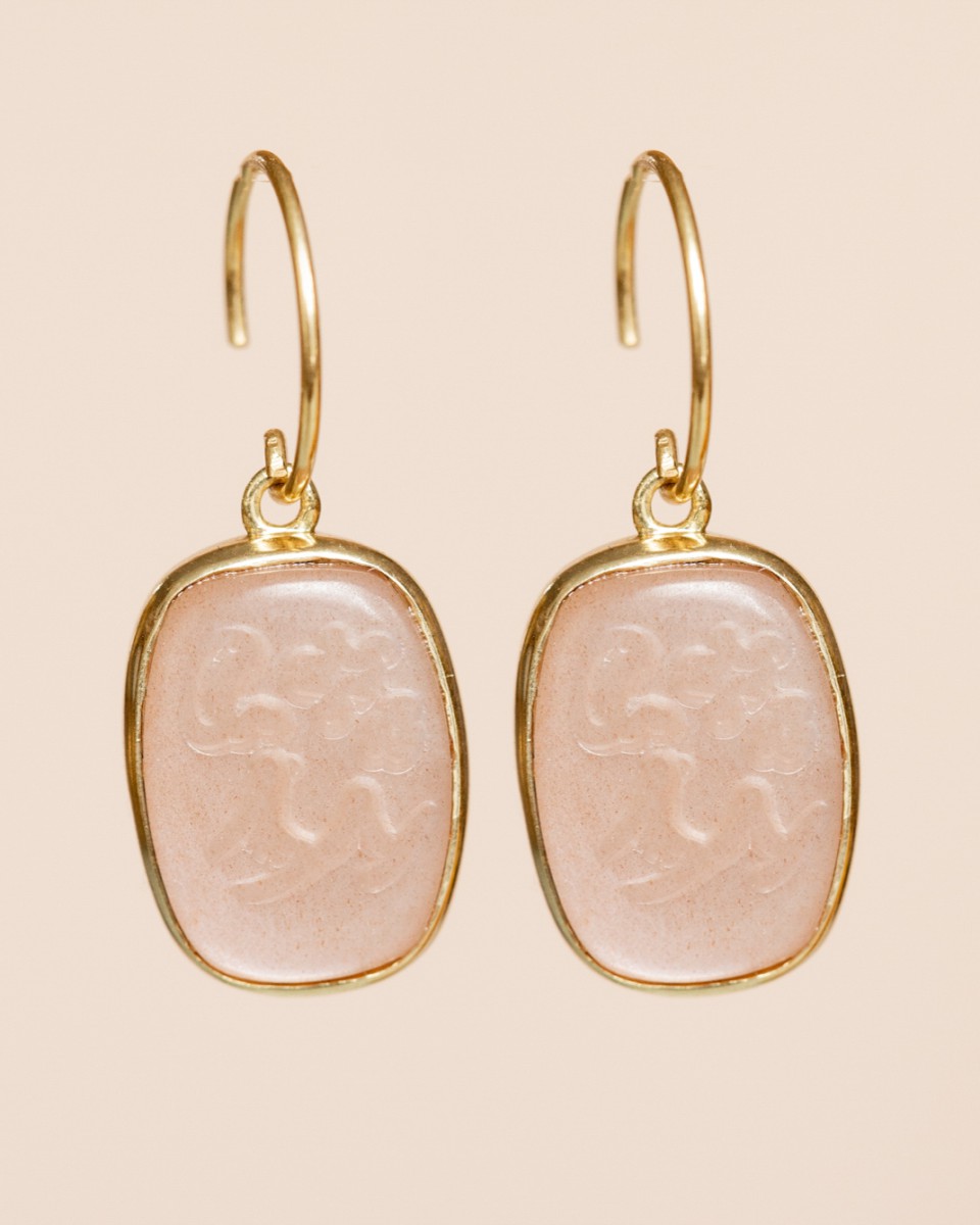 Muja Juma - Earrings Peach Moonstone 10275gb4