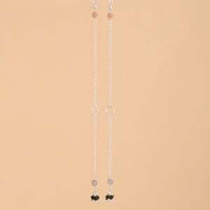 Muja Juma - Earrings Peach Moonstone Labradorite Nefrite 10201sb4 Silver