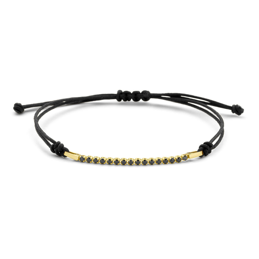 14kt Gold - Bracelet Satin Black Spinel