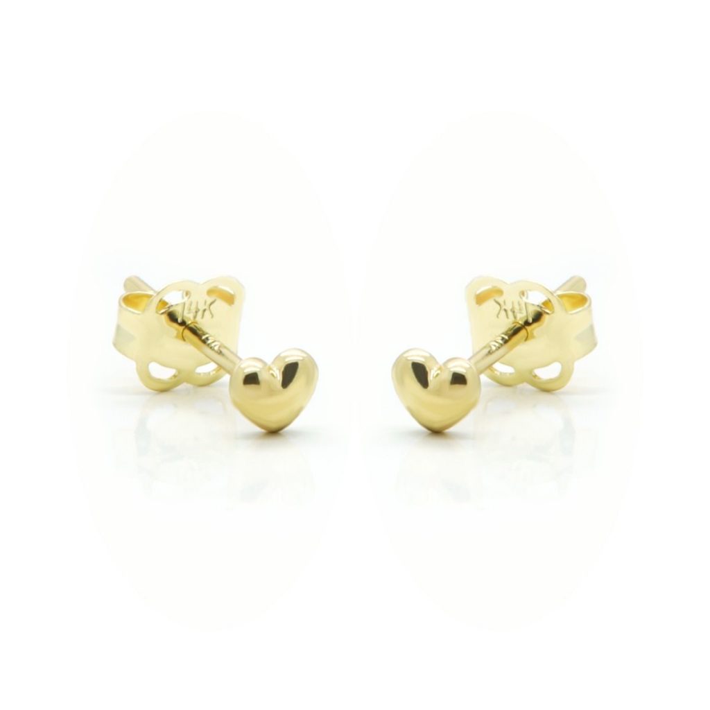 14kt Gold - Earstuds 3D Heart