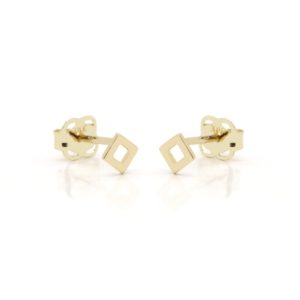 14kt Gold - Earstuds Open Square