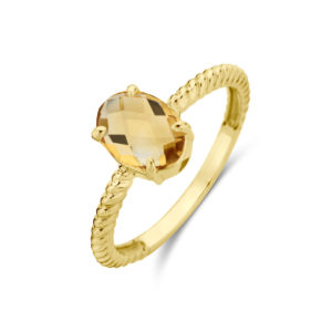14kt Gold - Ring Citrine Oval Facetted