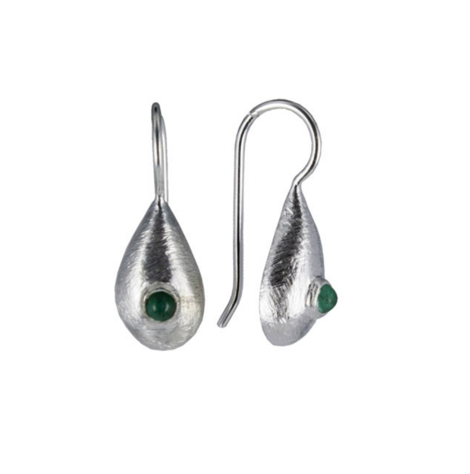 Coby van den Bor - Earrings Silver Emerald 648