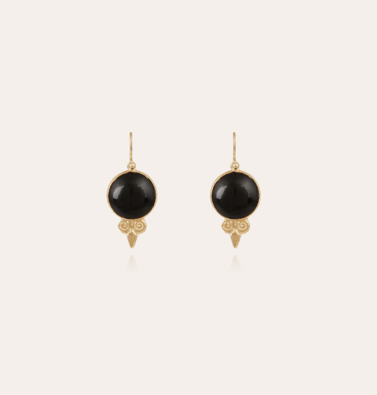 Gas Bijoux - Earrings Serti Black Onyx