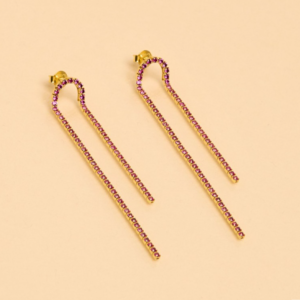 Une a Une - Fuchsia snake earrings